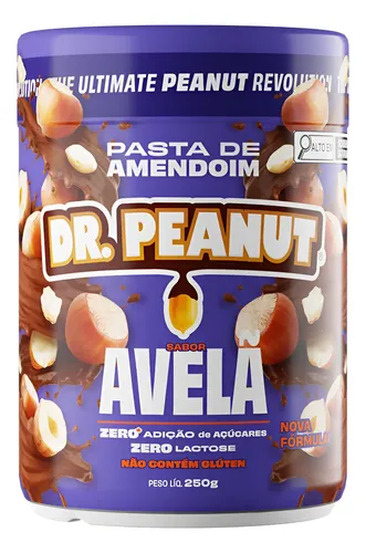 Pasta de Amendoim com Whey Protein Dr. Peanut 250g Avelã